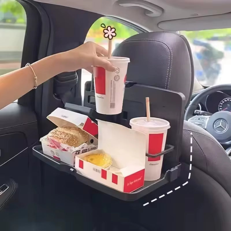 Car Back Seat Tray Auto Dining Folding Table Car Back Seat Food Tray Drink Cup Cell Phone Holder Shelf Car Interior Accessories