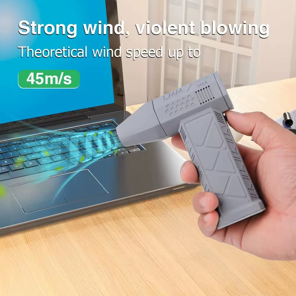 130000RPM Mini Turbo Jet Fan Electric Air Duster Adjustable Wind Speed Turbo Violent Blower Rechargeable with Light Car Cleaning