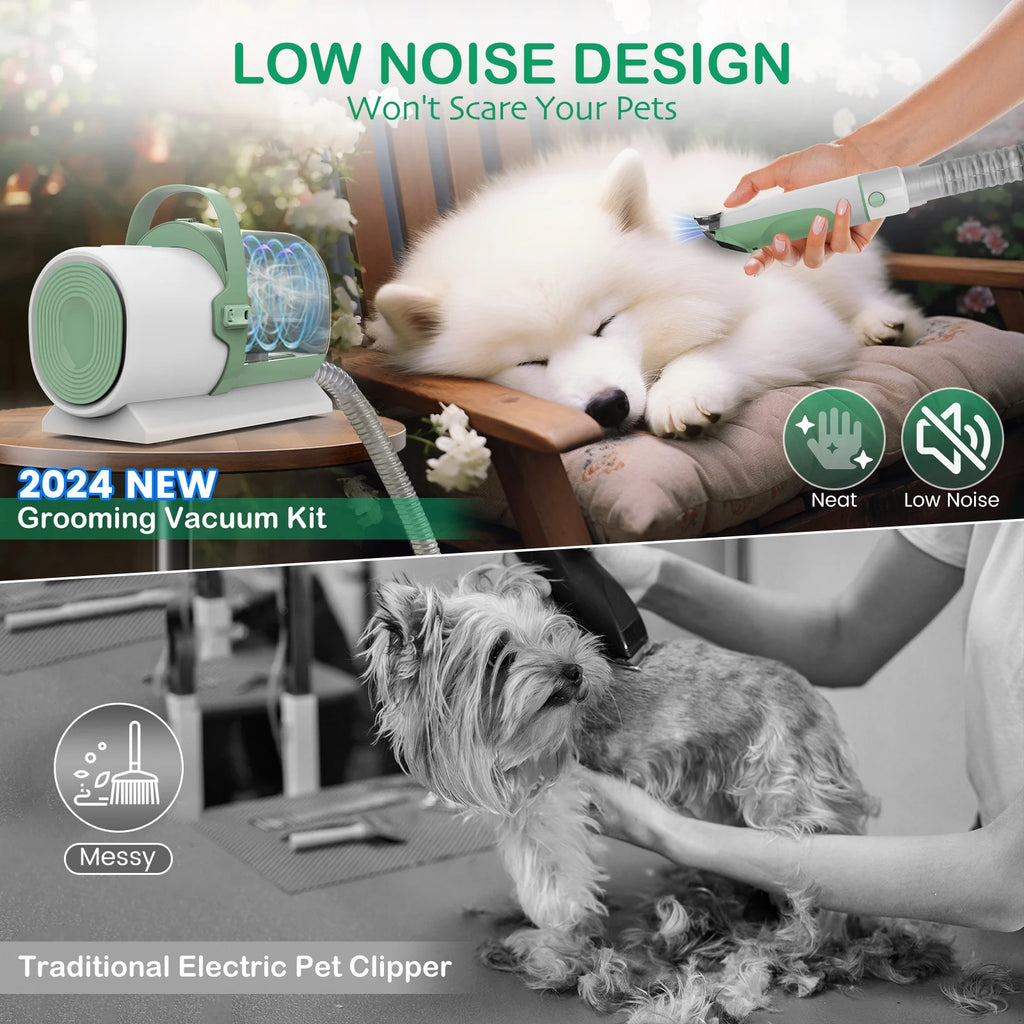 Dog Grooming Kit, 7 Grooming Tools, Pet Grooming Vacuum, Dog Clippers Kit, Low Noise, PG50 PLUS
