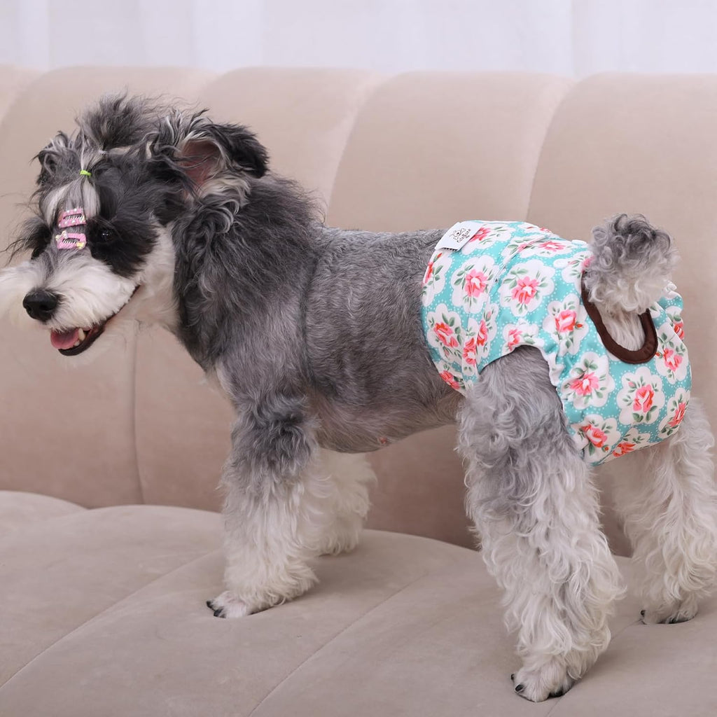 Dog Diapers Female Washable Small Medium Large 3 Pack Reusable Doggie Diapers Puppy Period Pants for Doggy Heat Cycle Peeing D14XS