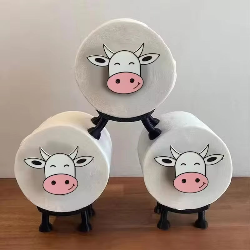 1/3PCS Upgraded Black Sheep Roll Paper Rack Cute Cartoon Animal Cat Cow Roll Paper Rack Bedroom Bathroom Storage Rack Ornaments